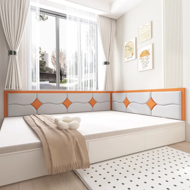 定制床围软包炕围墙贴墙围背景墙防撞电热炕自粘卧室床头板靠背