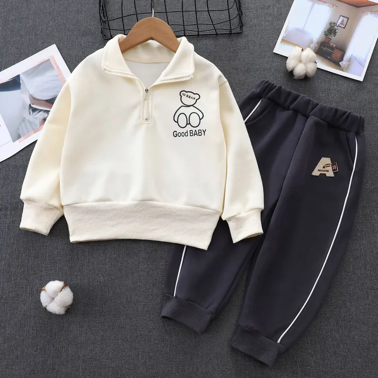 运动服套装秋冬男女童韩版卫衣卫裤两件套春季中大童休闲童装