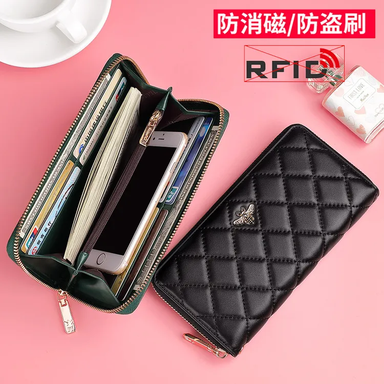 英皇保罗时尚百搭新款长钱包拉链防盗多功能大容量真皮女士手拿包
