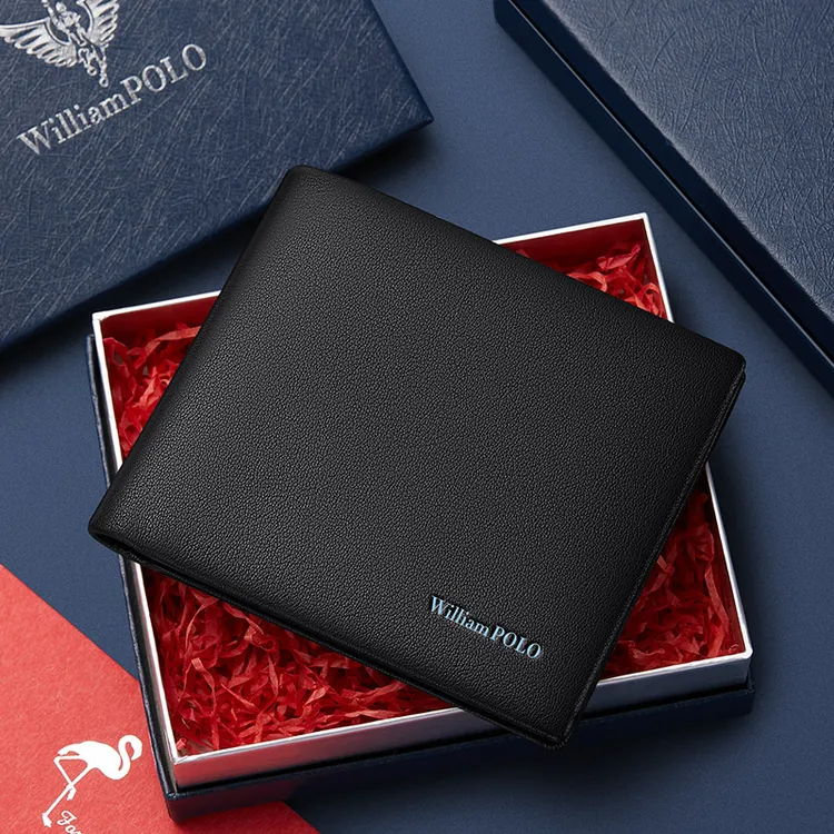 英皇保罗高档男款多功能钱包短款真皮2025新款时尚头层牛皮皮钱包