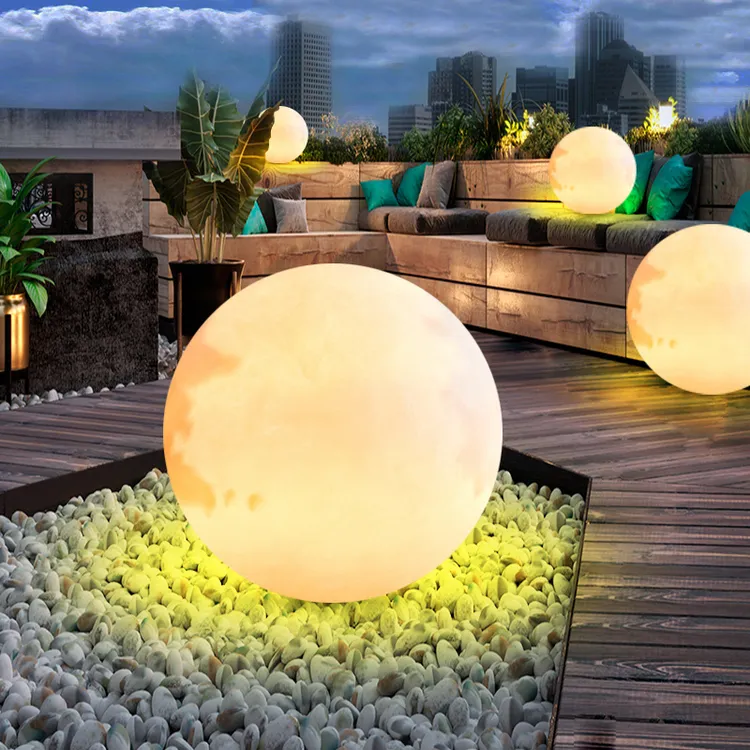 品业户外月球灯太阳能防水圆球灯网红庭院灯花园装饰氛围景观灯