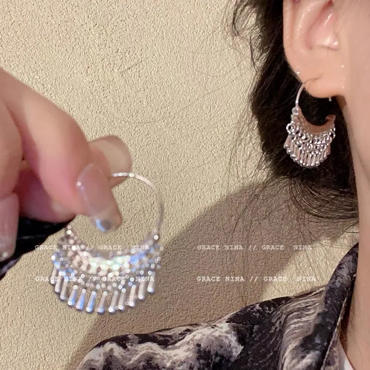 铜合金耳饰 水滴流苏耳环女小众设计感高级耳钉气质民族风耳饰