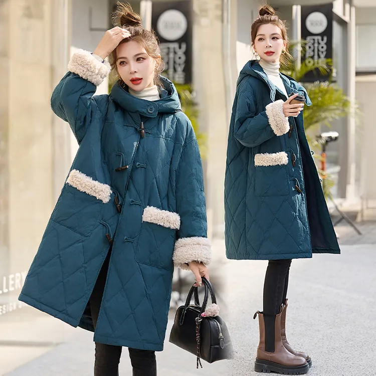 羽绒服女2024年冬季冬天衣服女装新款加厚羊羔毛白鸭绒羽绒衣外套