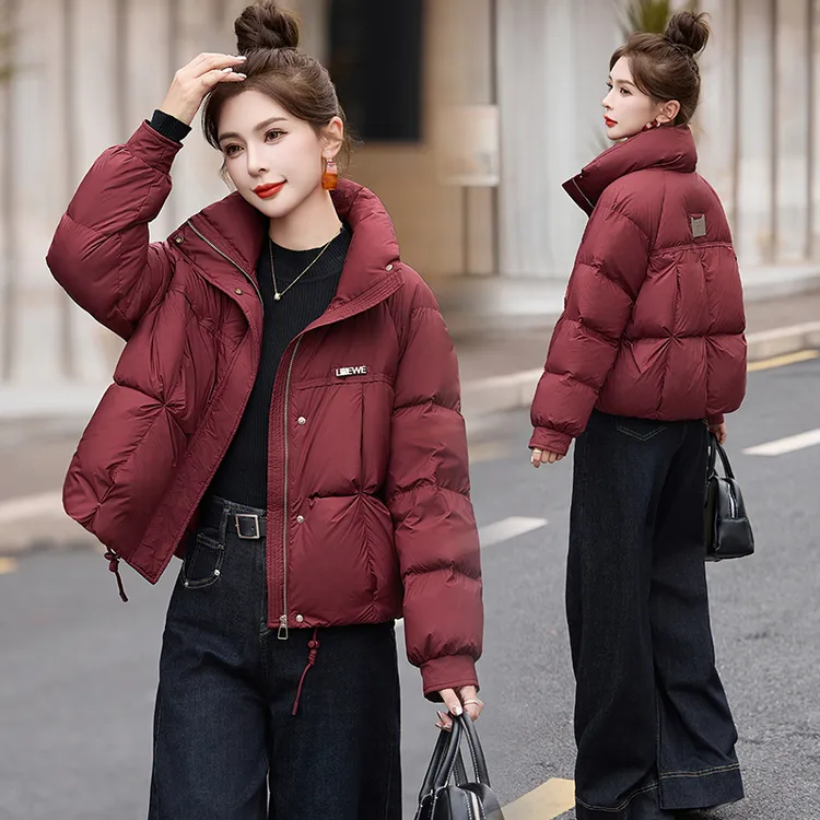 短款羽绒服女2024新款冬季时尚韩版高端立领小个子设计感保暖外套
