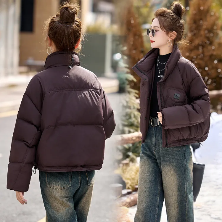 小个子立领羽绒服女冬季2024新款洋气高级感短款加厚90白鸭绒外套