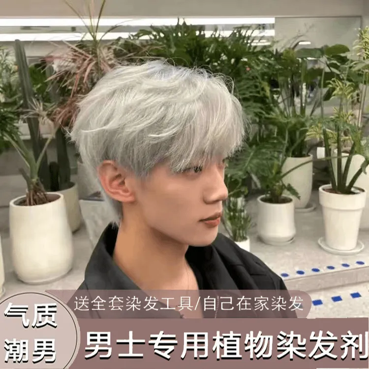 2024款流行色染发膏剂银白奶奶灰男女学生在家就可以轻松染发显白
