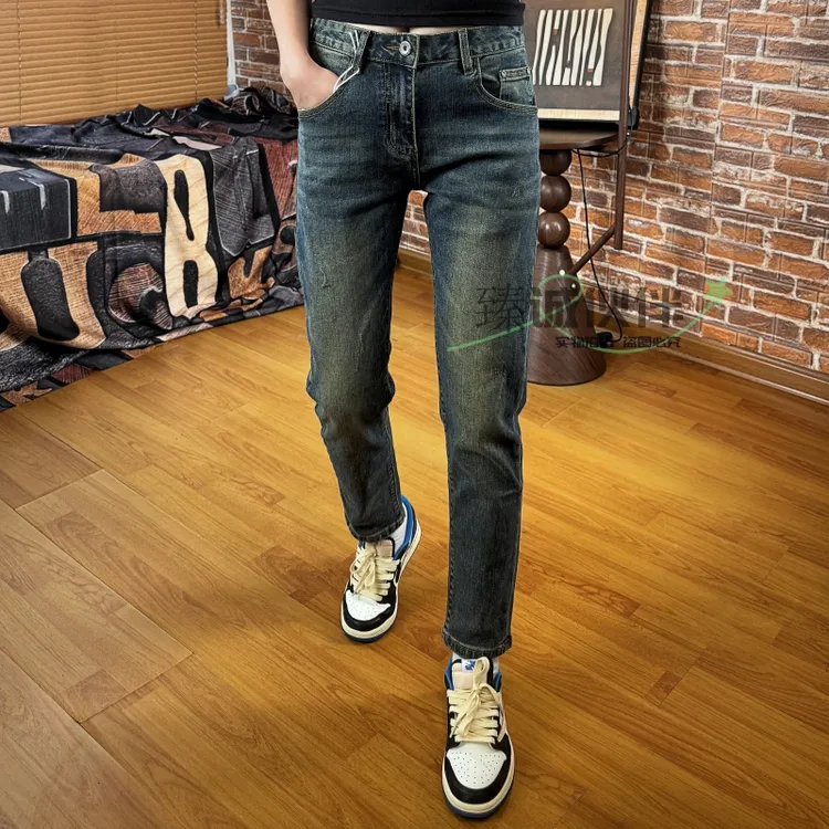 九分长裤102欧货秋冬新款韩版时尚修身小脚弹力水洗百搭男牛仔裤