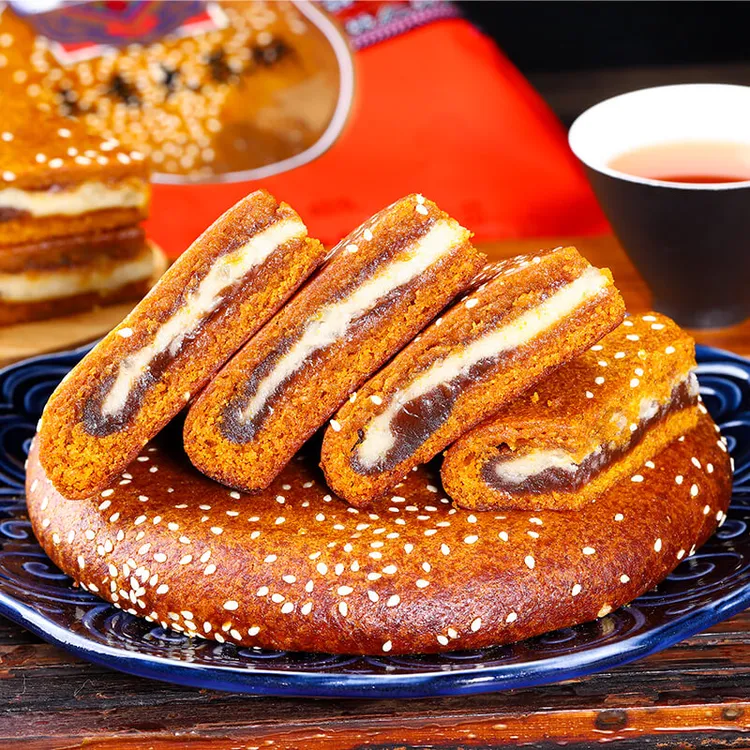 云南陆良特产荞三香核桃大荞饼月饼中秋600g*3袋