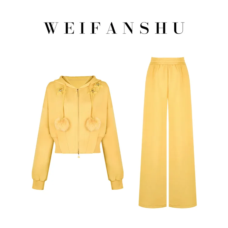 WEIFANSHU/魏凡舒【活力张扬】秋冬新款气质时尚休闲套装外套&裤子