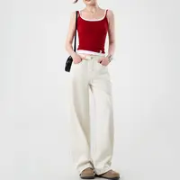 小王家弯刀裤女25年新款中高腰宽松阔腿裤复古水洗牛仔裤89273