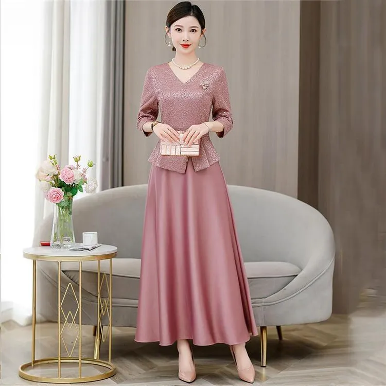 婚礼宴会妈妈礼服连衣裙秋2025新款喜婆婆婚宴装年轻气质平时可穿