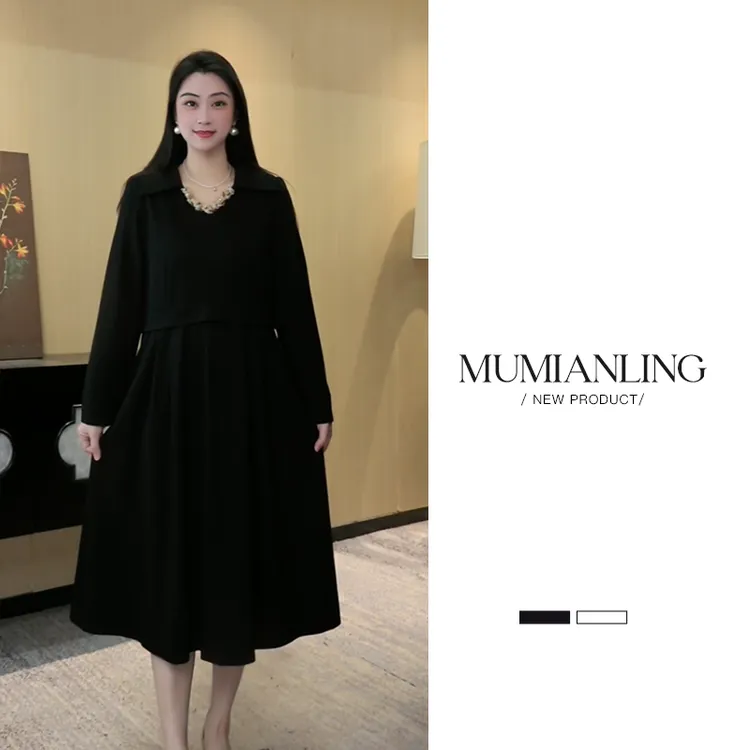 木棉林定制女装2025春款高级减龄气质显瘦时尚百搭连衣裙ZB6677