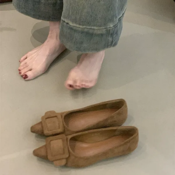 MLC-399-11平底温柔奶奶单鞋女鞋子通勤甜美晚晚风配裙子豆豆瓢鞋