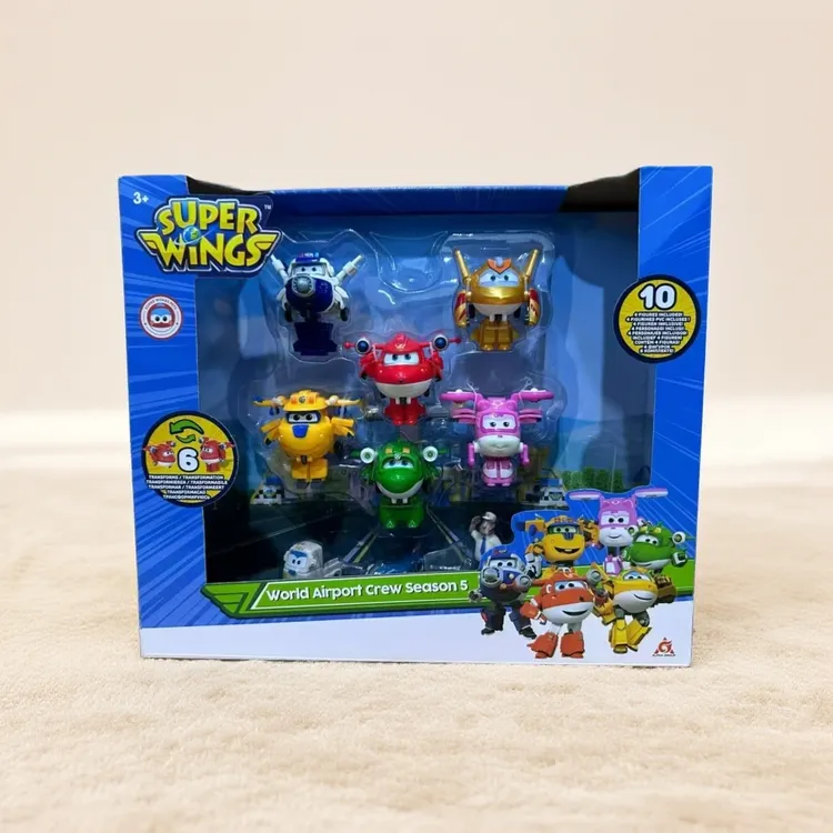 正品超级飞侠迷你变形机器人乐迪小爱包警长小青大鹏套装