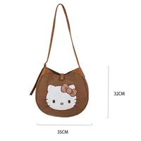 三丽鸥家族复古格纹系列单肩托特包-Hello Kitty款