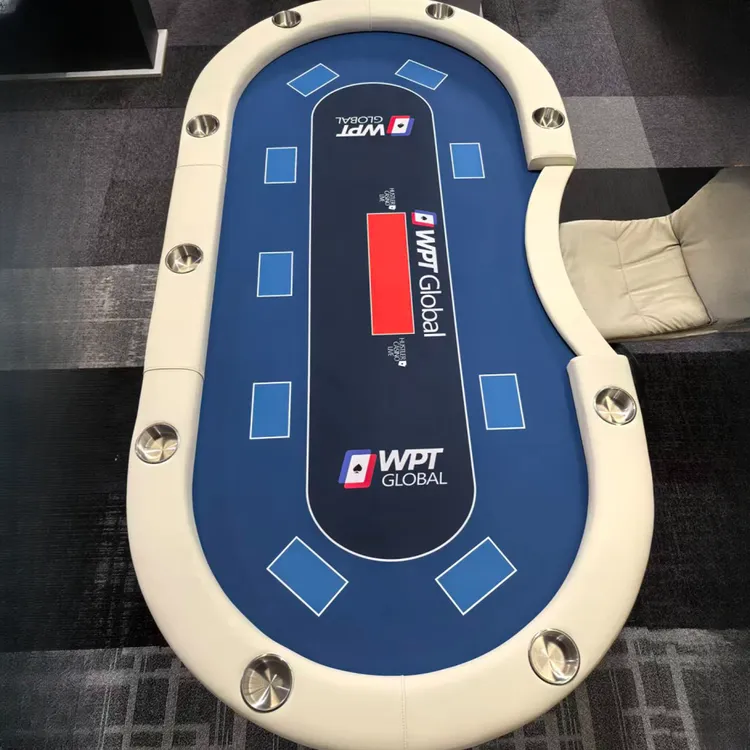 轻奢风奶油风撞色可含筹码德州扑克专用棋牌桌可用于竞技专业比赛