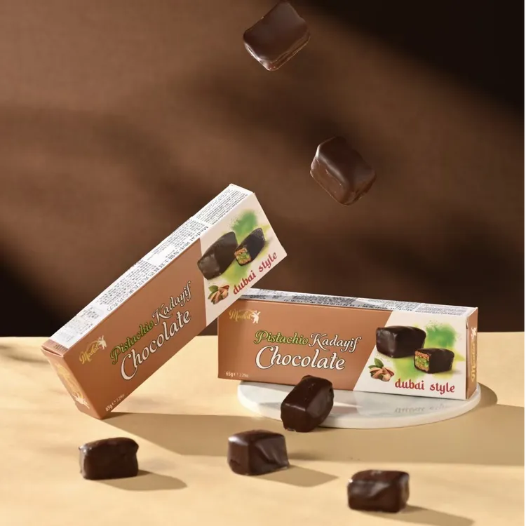 地中海猫迪拜风味巴克拉瓦巧克力开心果纯可可脂坚果碎糕点65g装