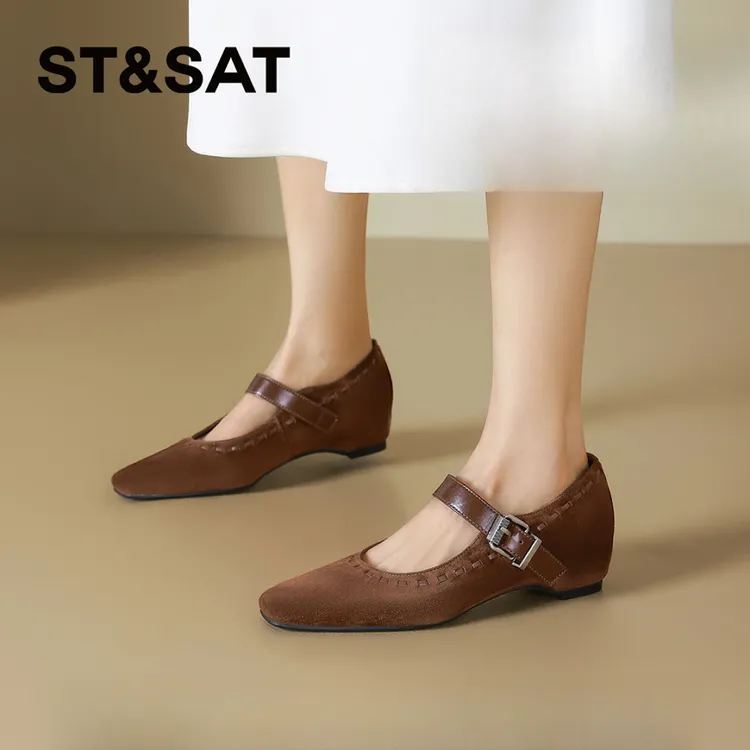 星期六轻奢气质玛丽珍鞋女士2025百搭宴会明星同款正版高颜值单鞋