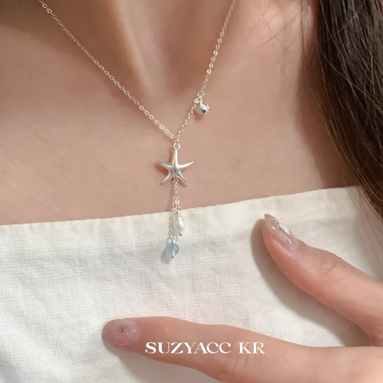 Suzyacc Kr淡水珍珠925银【海岛日记 】海星项链气质轻奢百搭DX0191