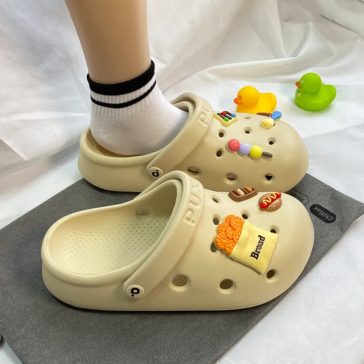 朴西可爱情侣夏季女外穿护士包头洞洞鞋防滑厚底休闲拖鞋防臭凉鞋