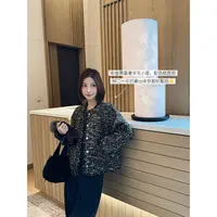 【唐悠悠mgdm】手工编织彩纱粗花呢子短上衣女法式复古小香风外套