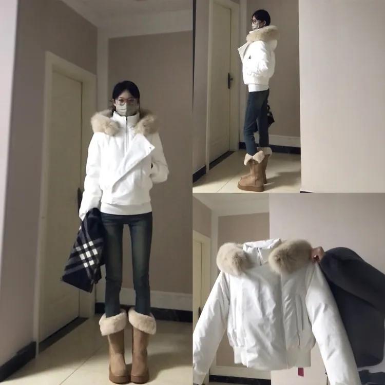 韩系设计感斜门襟2025加厚冬季毛领派克服羽绒棉服女短款棉袄外套