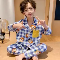 9525高端专享秋季家居服套装蓝格（仓库家居专场）
