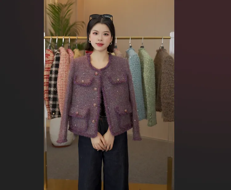 【葡萄紫+90白鹅绒】MSSY美舒尚衣、小香风时尚新款轻奢百搭90028