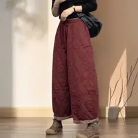 （亿派）新秋冬松紧高腰休闲百搭直筒阔腿棉裤薄款显瘦洋气棉裤