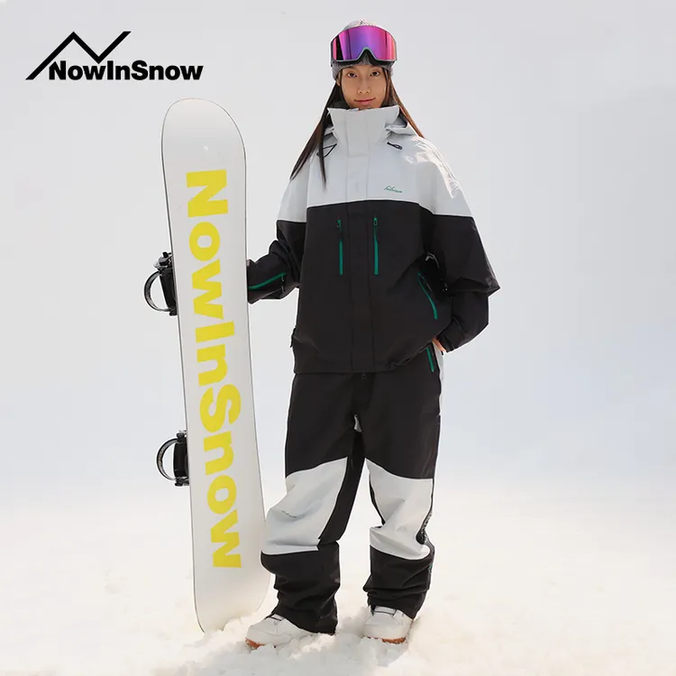 nis雪现滑雪专业单板滑雪服女保暖雪服套装滑雪衣男宽松滑雪裤