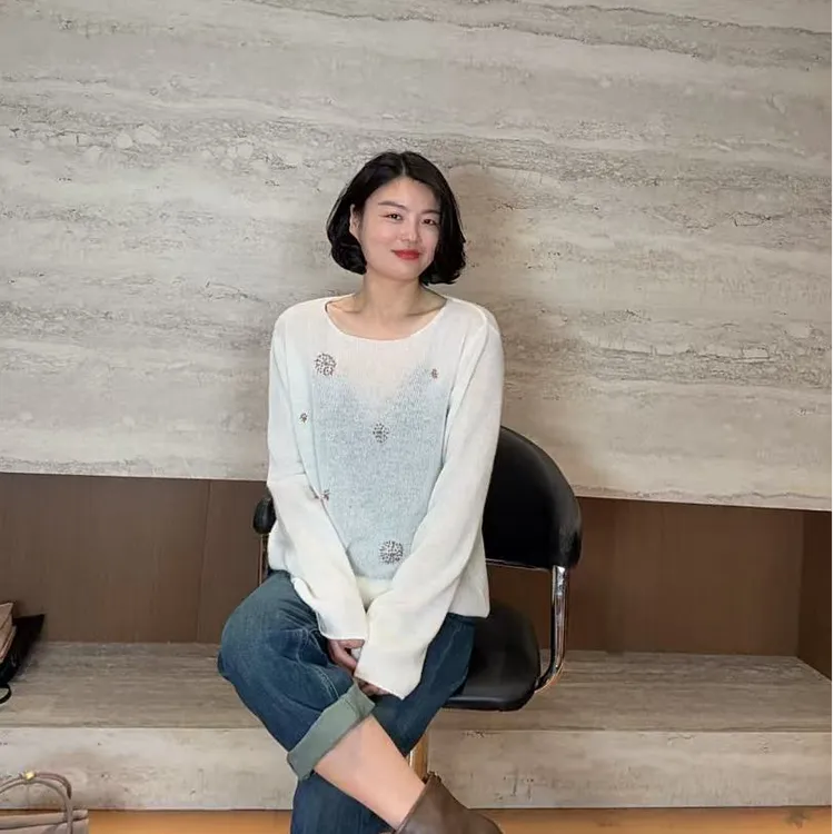 TANTAN 100羊绒套头气质时尚百搭款针织衫3266