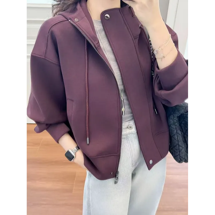 美洋MEIYANG 莓莓外套 精梳棉空气层_软糯简约连帽拉链卫衣-周五