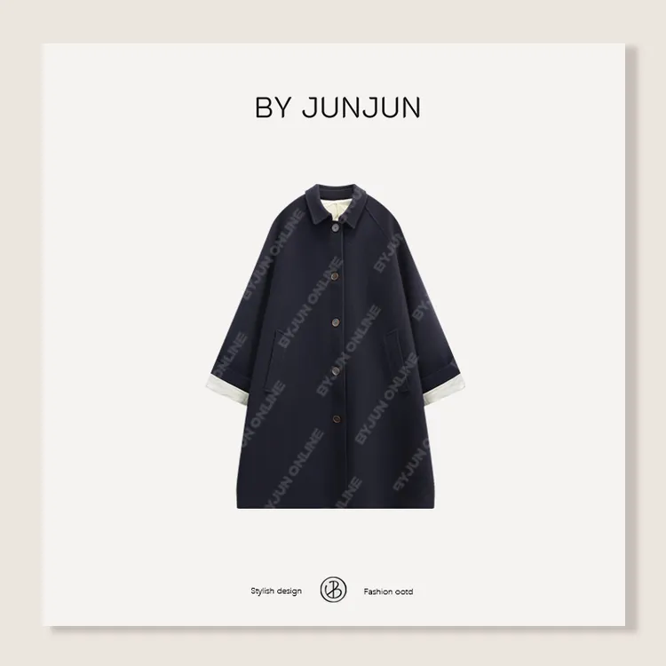 ByJunjun冬日曼哈顿 高级感气质羊毛长款大衣
