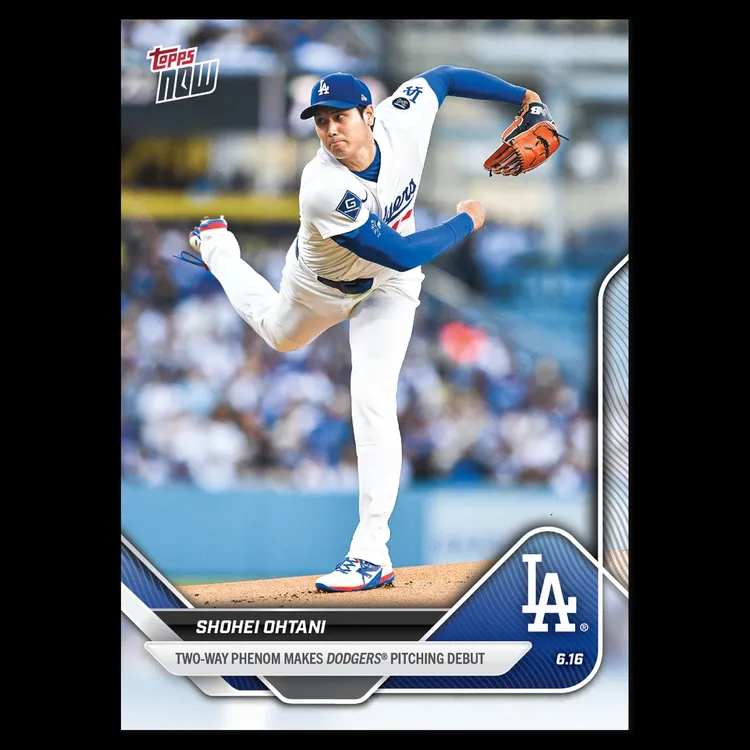 大谷翔平 2025 Topps Now #307 二刀流首次代表道奇队投球 纪念卡