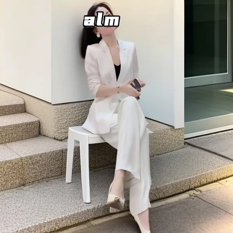 GiftPalm秋季时尚御姐高级感正装职业西装阔腿裤套装两件套女新款