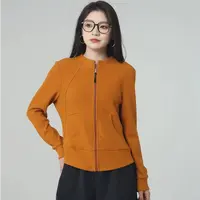 燕苹秋季新款保暖极简立领收腰显瘦长袖磨毛针织开衫打底ZQY25-83