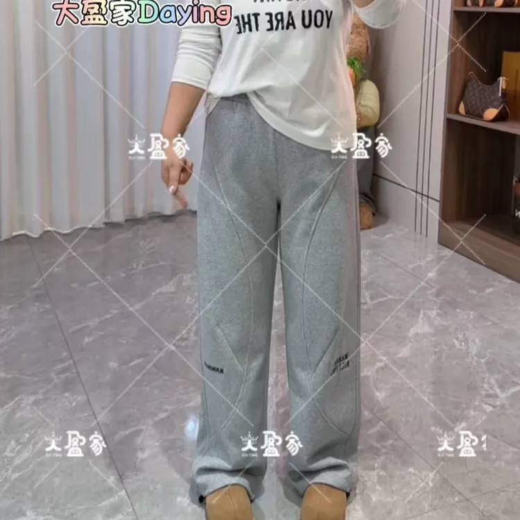 “Daying”6611（加厚）简约断剪字母两穿卫裤