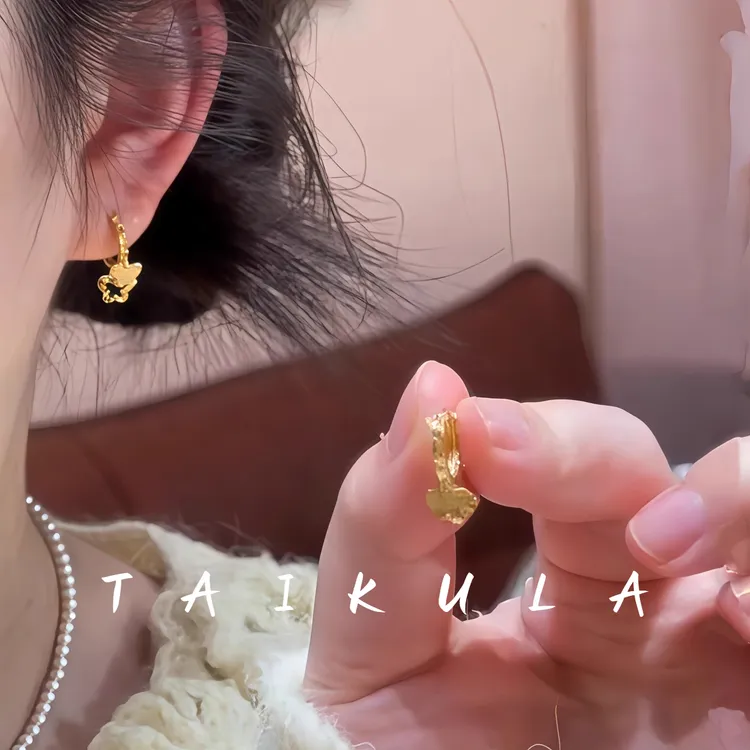 法式轻奢双层蝴蝶流苏耳扣女耳环2026新款爆款高级感时尚气质耳饰