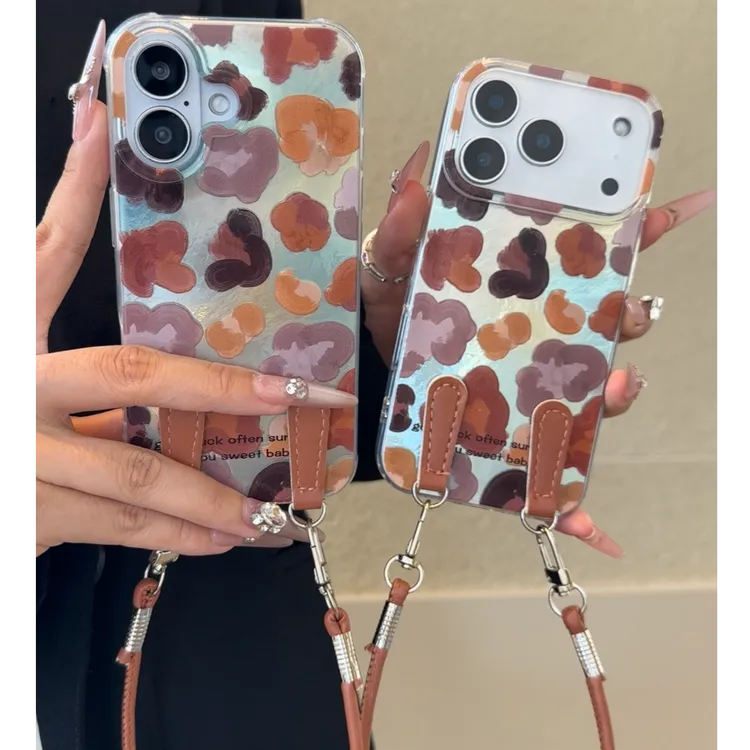 复古秋冬油画适用苹果17Promax手机壳16pro冰川纹14创意1312防摔