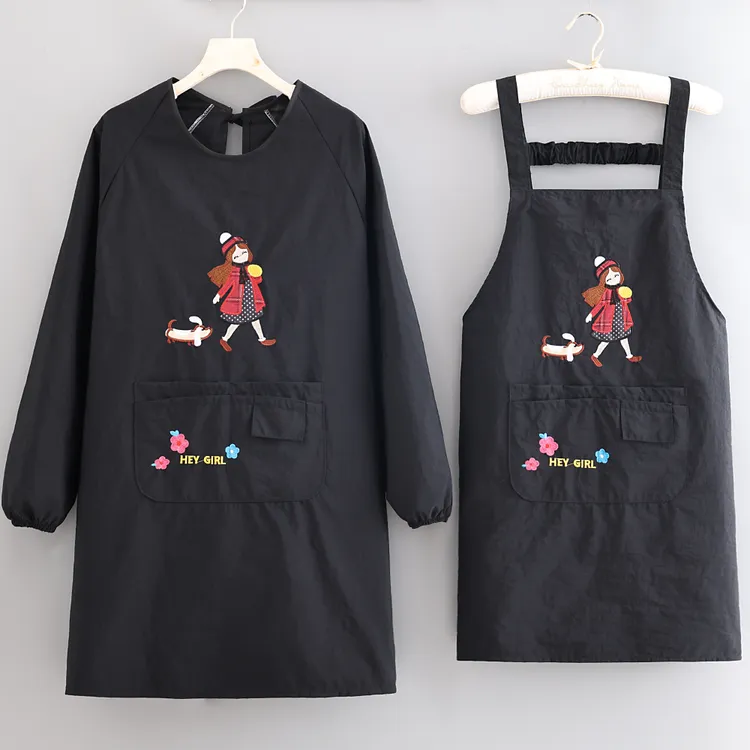 舒适围腰防泼水耐穿围裙家用干活厨房做饭罩衣防油透气外穿工作服