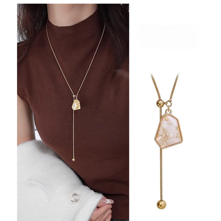 合金项链 不规则几何毛衣链轻奢高级感新款爆款秋冬法式长款项链