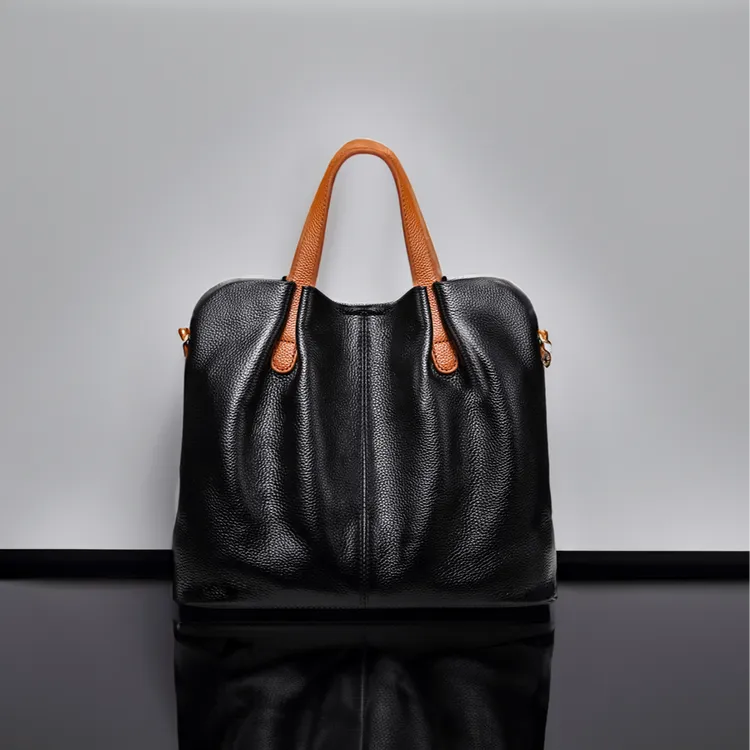 进口软牛皮托特包包女款2025大容量百搭女士真皮单肩包手提斜挎包