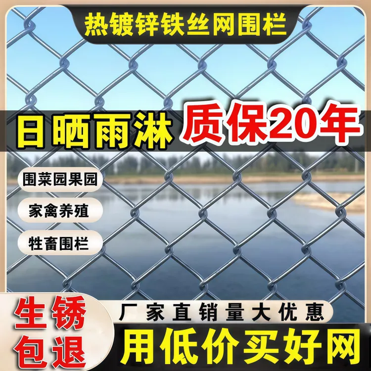 镀锌勾花铁丝网围栏护栏网养殖网种植圈地荷兰防护网隔离铁丝围网