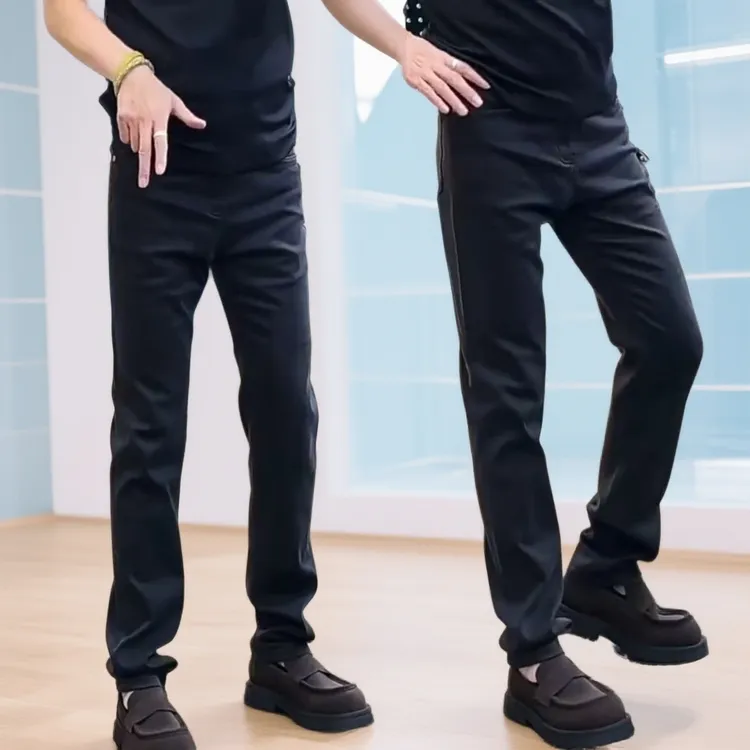 2025秋季新款黑色牛仔轻奢简约修160165男款大男士荆棘提erd党裤