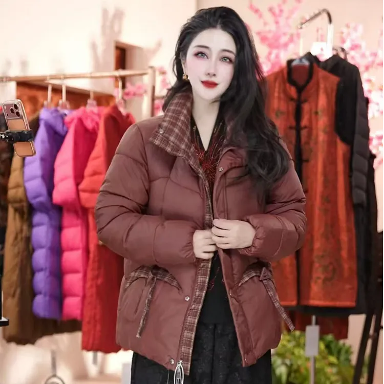 立领短款棉衣女冬季女士装加厚休闲棉服女时尚洋气棉袄外套