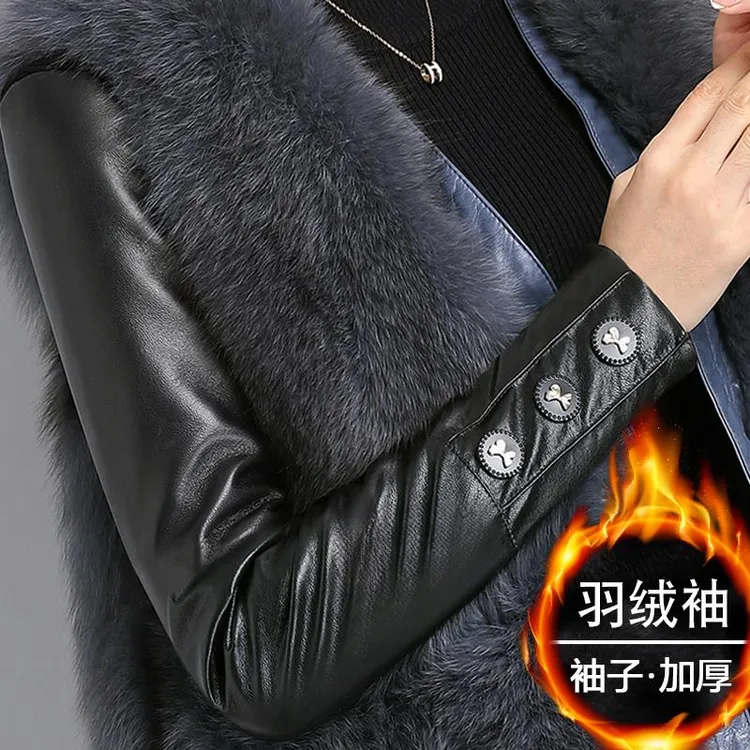 百搭保暖袖皮袖打底衫女冬棉袖加绒加厚配针织衫皮草马甲内搭毛衣