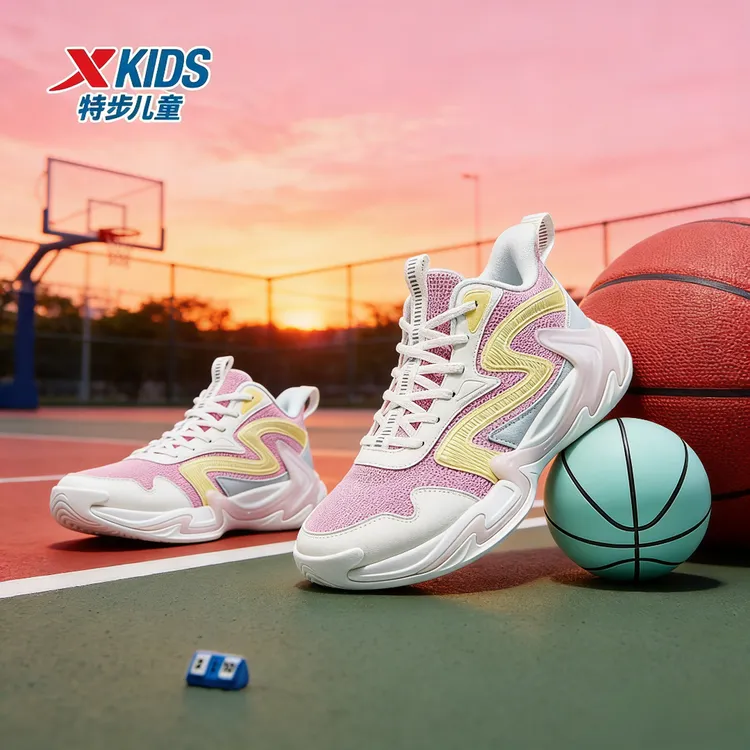 【裂空实战篮球鞋】特步儿童冬季新款女童减震运动鞋675315129192