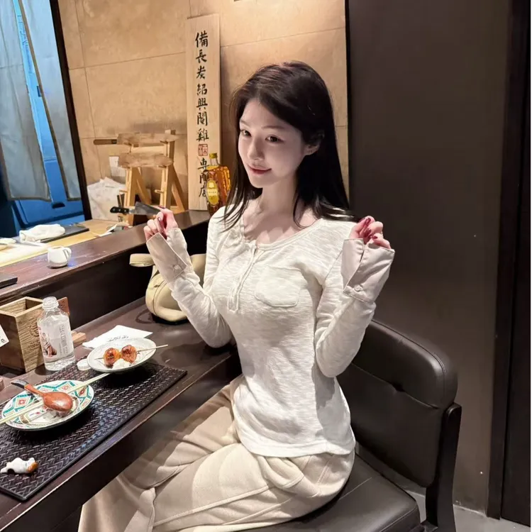 Jnnlh【万能搭子】长期主义！松弛随性！长袖修身打底长T