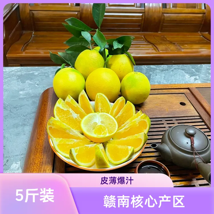 [5斤装】赣南核心产区皮薄爆汁无核当季鲜果补维C新鲜无籽赣南脐橙