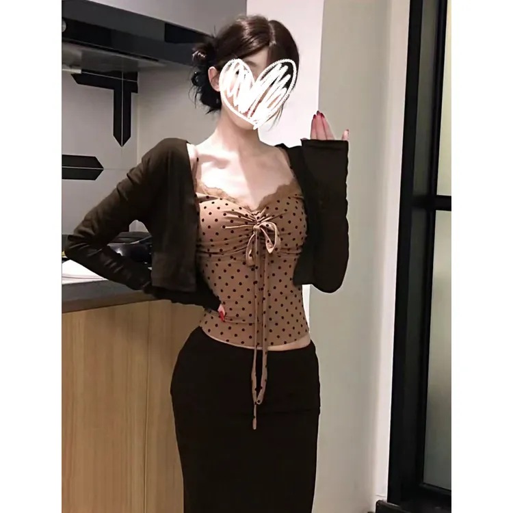 秋季新款显瘦遮肉显身材收腰氛围感半裙套装Q 9487#